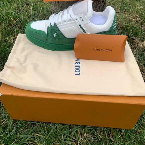 Louis Vuitton Men's Sneakers in Green and White